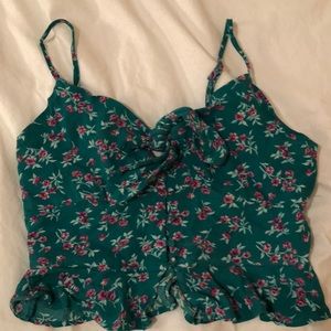Floral green American Eagle tank top